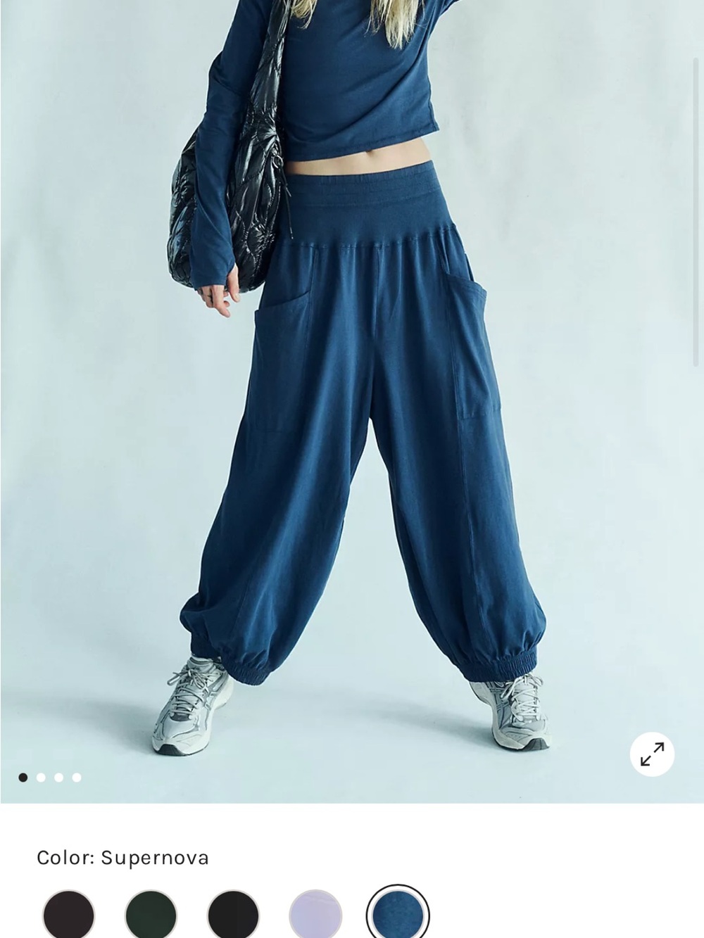 ISO size XS!!FP Movement by Free People Supernova Navy Wide-Leg Drawstring Pants